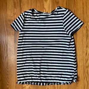 Black and White Striped Fringe T-Shirt 🖤🤍🖤🤍